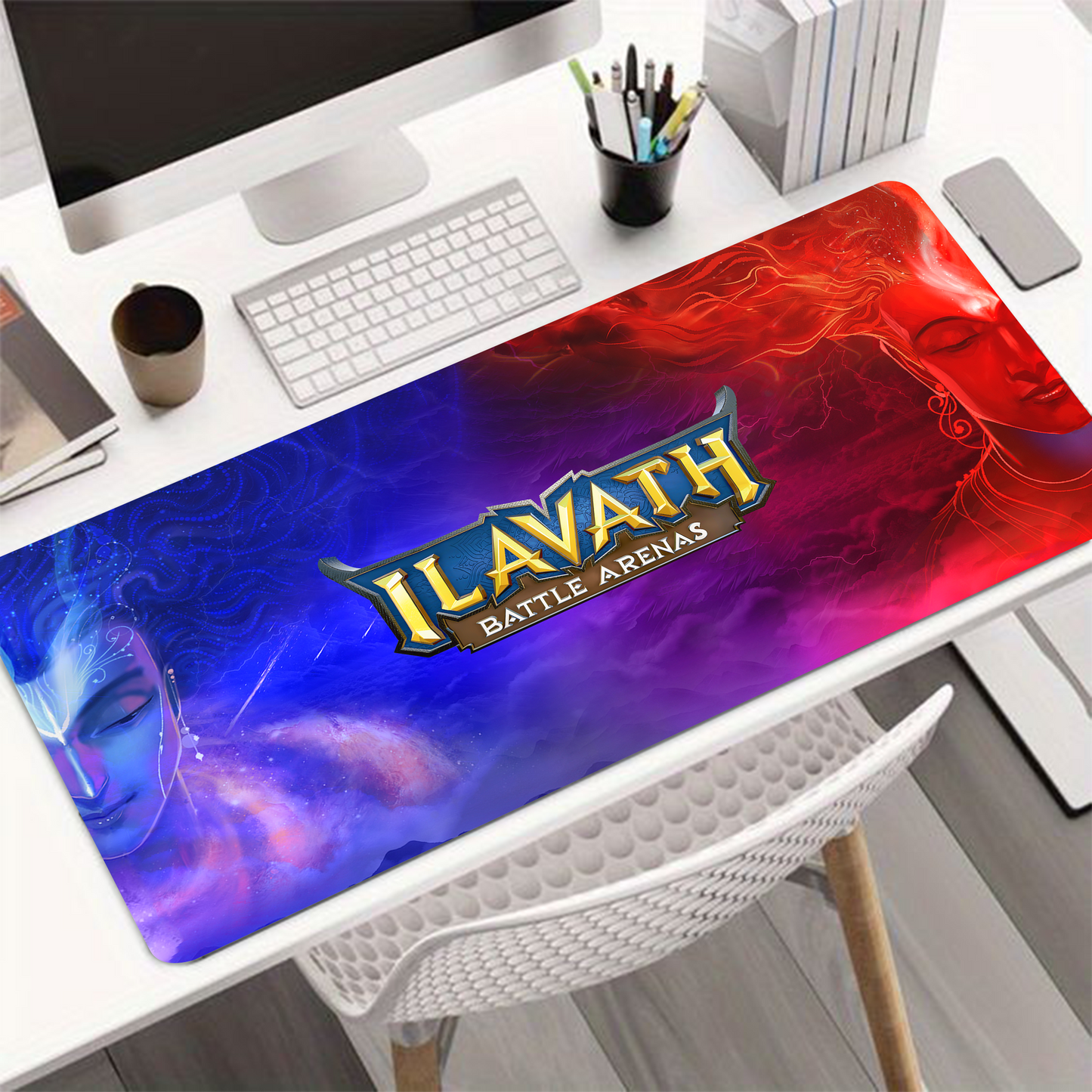 Shiva x Vishnu Cosmic Desk Mat (11X23 INCHES)